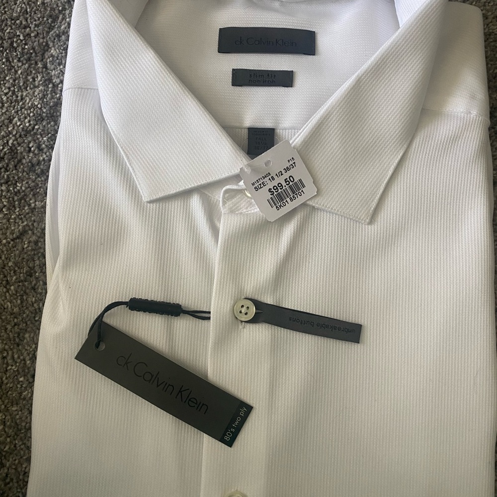 Calvin Klein slim fit mens dress shirt